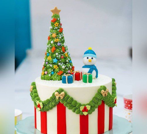 تزیین کیک کریسمس 4 خوراکی های جشن کریسمس