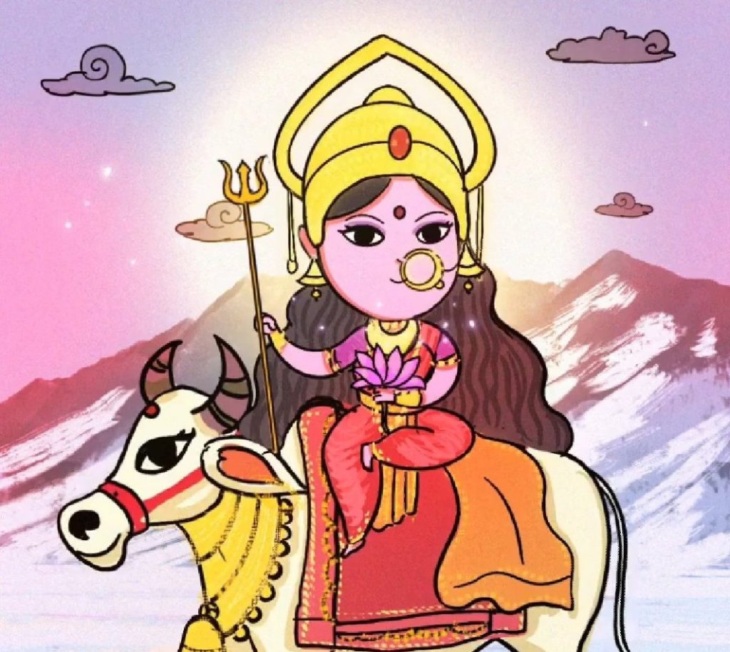 درس های زندگی از 9 شکل الهه دورگا 1 Day1 Goddess Shailputri
