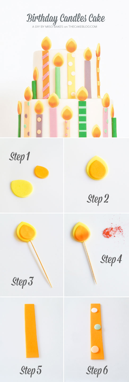 کیک شمع تولد DIY |  توسط میسو بیکس |  TheCakeBlog.com