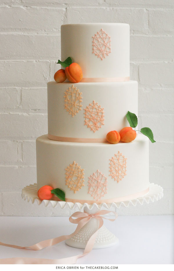 کیک هنری رشته هلو |  توسط اریکا اوبرین برای TheCakeBlog.com