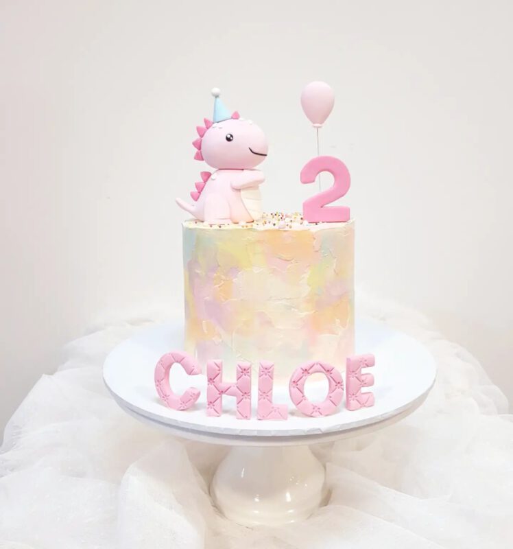 ایده های زیبای کیک دایناسور برای دختران