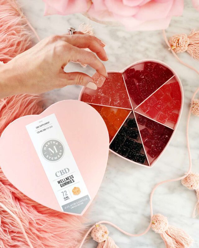 martha stewart cbd valentines day 6 flavor sampler wellness gummies