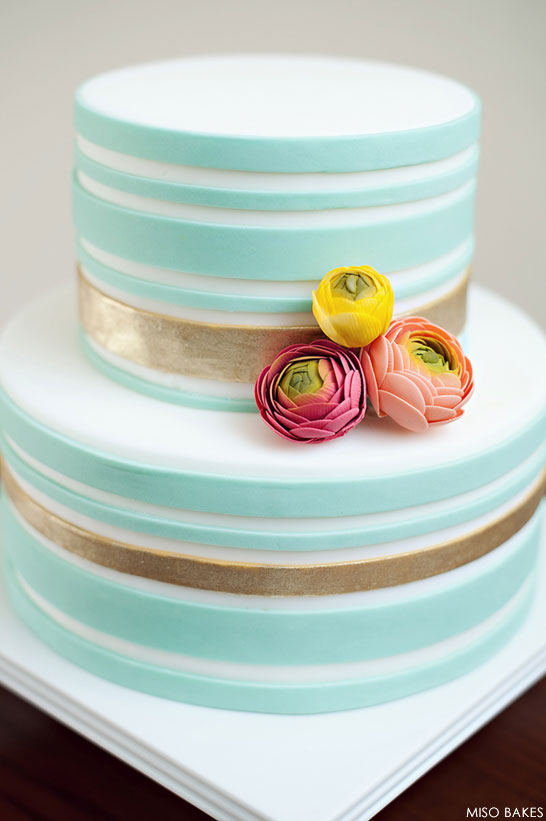 کیک راه راه طلا از میسو بیکس |  TheCakeBlog.com