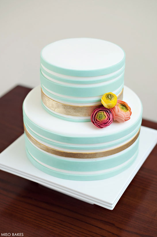 کیک راه راه طلا از میسو بیکس |  TheCakeBlog.com