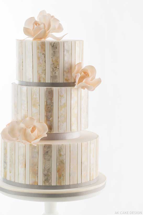 کیک آبرنگ متالیک |  توسط AK Cake Design |  TheCakeBlog.com
