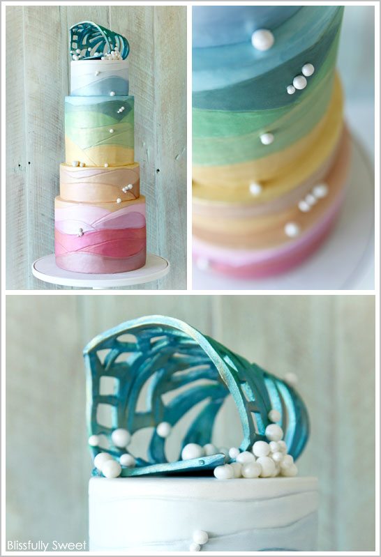 کیک غروب اقیانوس توسط Blissfully Sweet |  TheCakeBlog.com