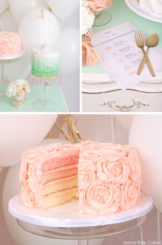 میز دسر نعنا و هلو کیک جنا رائه |  TheCakeBlog.com