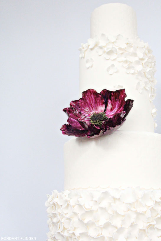 کیک شقایق بنفش فوندانت فلینگر |  TheCakeBlog.com