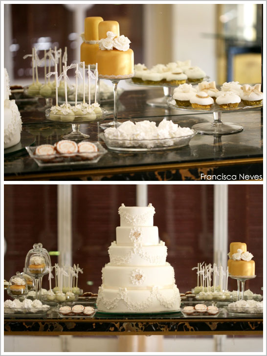 عروسی سفید و طلایی زیبا |  TheCakeBlog.com