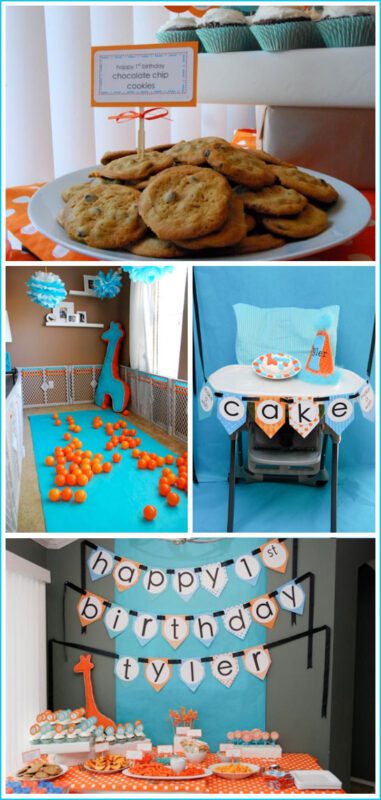 اولین تولد زرافه در رنگ آبی و نارنجی