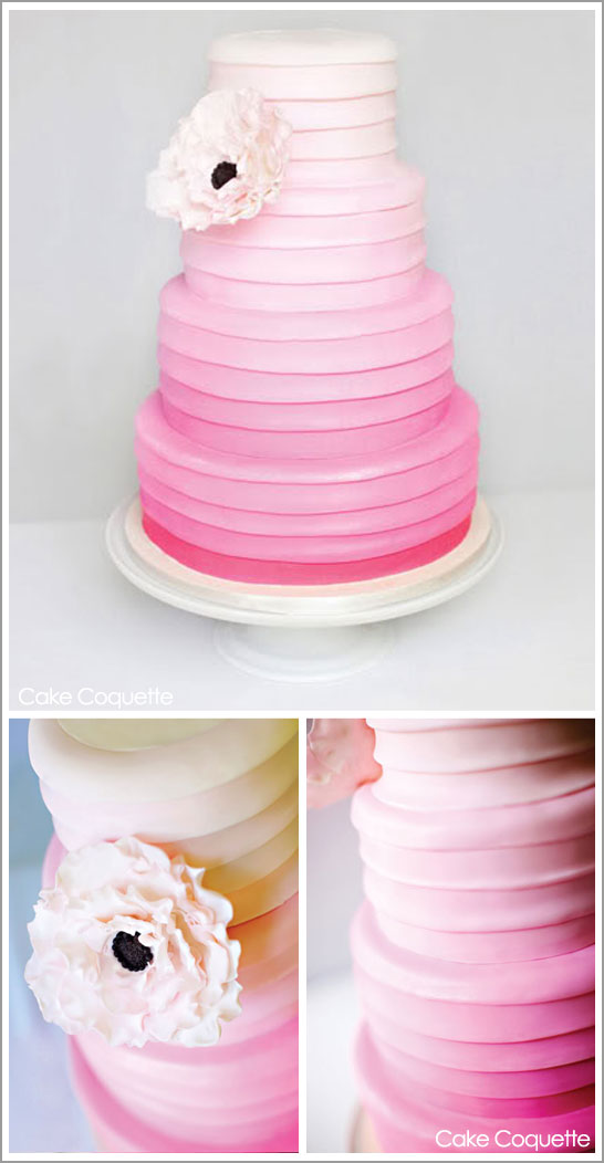 کیک Ombre به رنگ صورتی توسط Cake Coquette