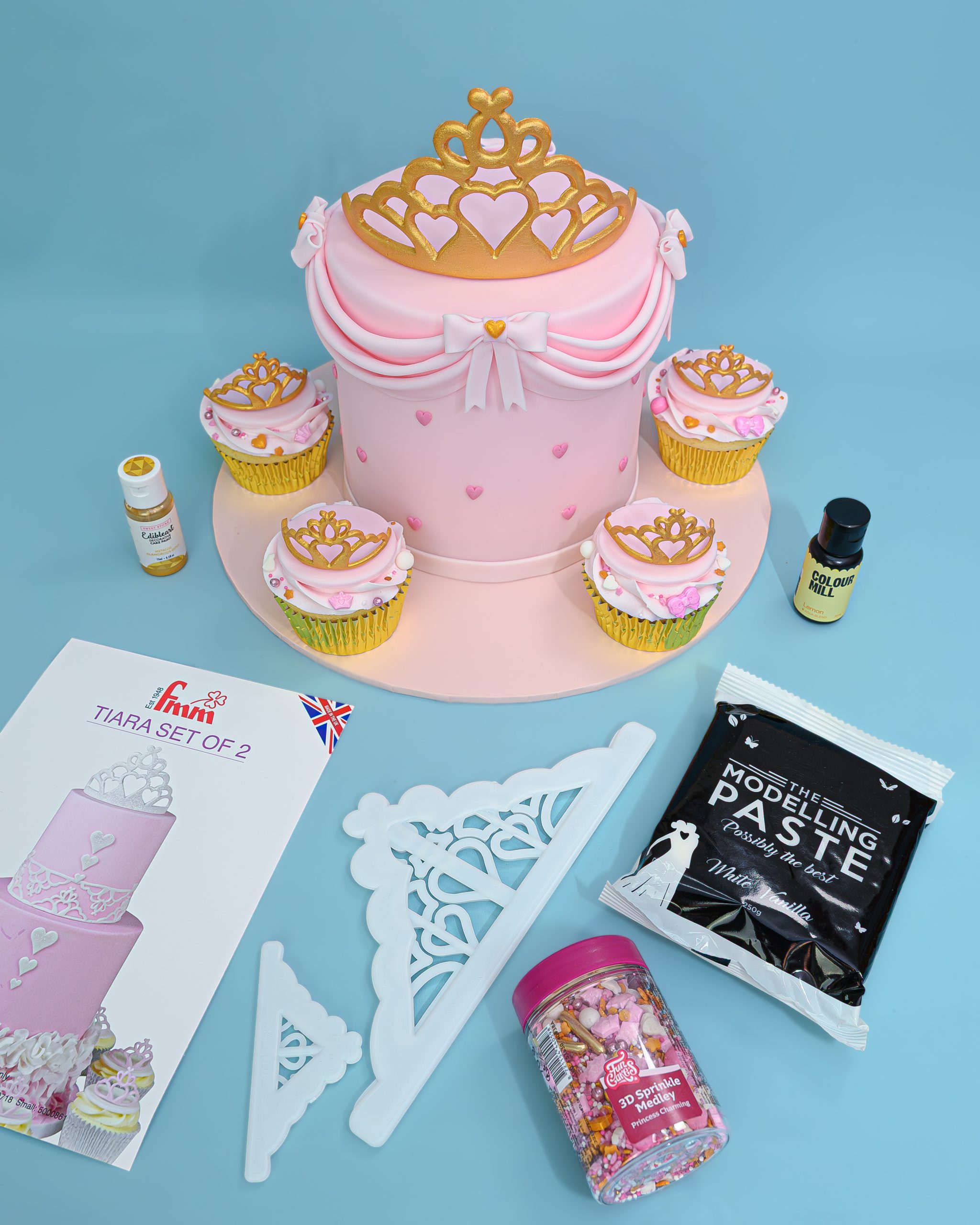 چگونه Tiara Topper را برای یک کیک شاهزاده خانم درست کنیم 2 آموزش کیک پرنسس
