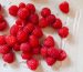 Freshly washed raspberries on a tray