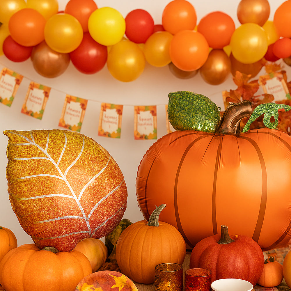 1757430080 944 کدو تنبل ، برگ و لوازم مهمانی ملزومات جشن پاییز