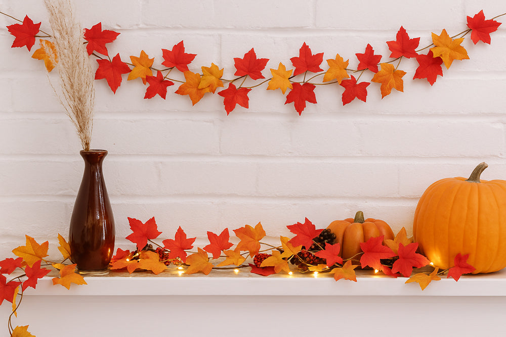 کدو تنبل ، برگ و لوازم مهمانی ملزومات جشن پاییز